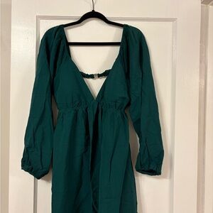 Abercrombie & Fitch Deep Green Long Sleeve “Braless” Dress